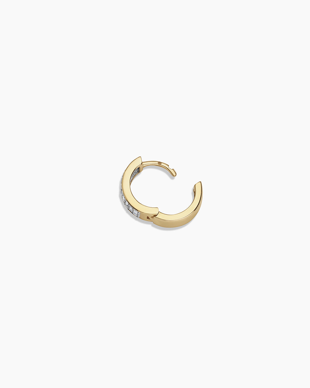 14K Diamond Rose Single Huggie