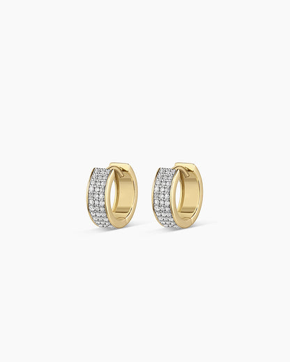 14K Diamond Rose Huggies