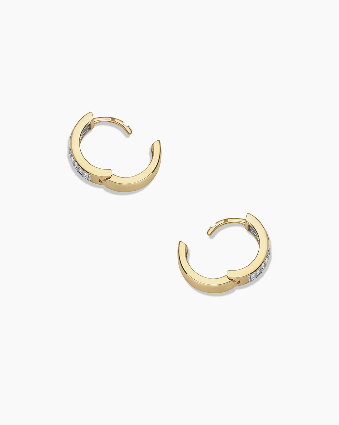 14K Diamond Rose Huggies