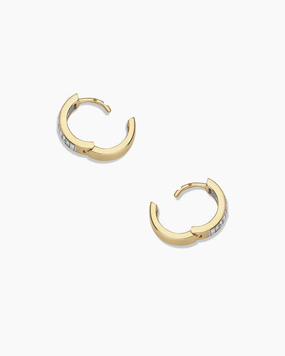 14K Diamond Rose Huggies