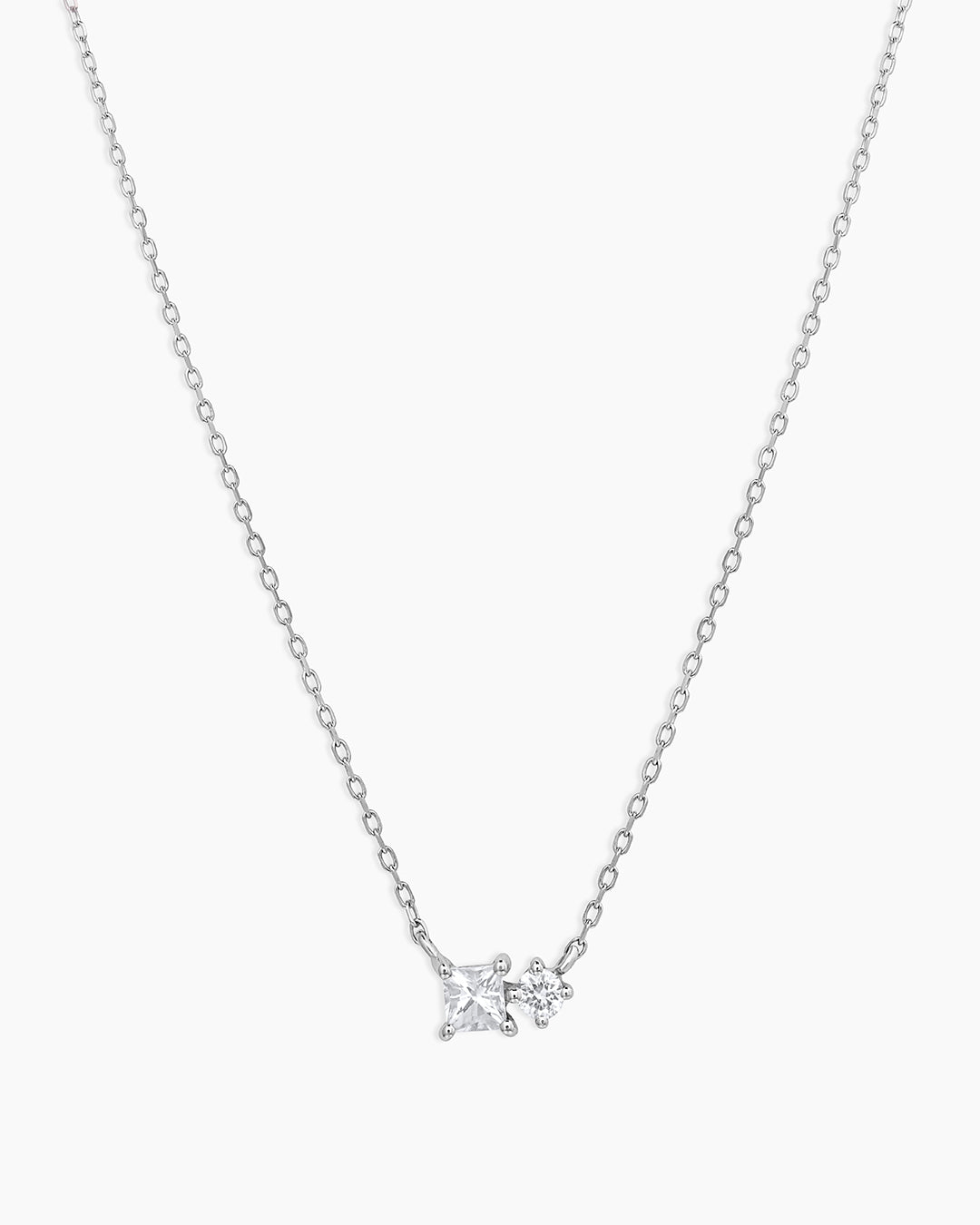 14K Diamond and White Sapphire Necklace