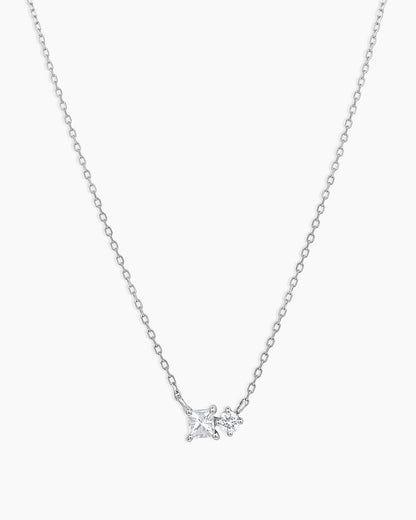 14K Diamond and White Sapphire Necklace