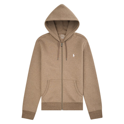 Double-Knit Tech Full Zip Hoodie | Brown Heather