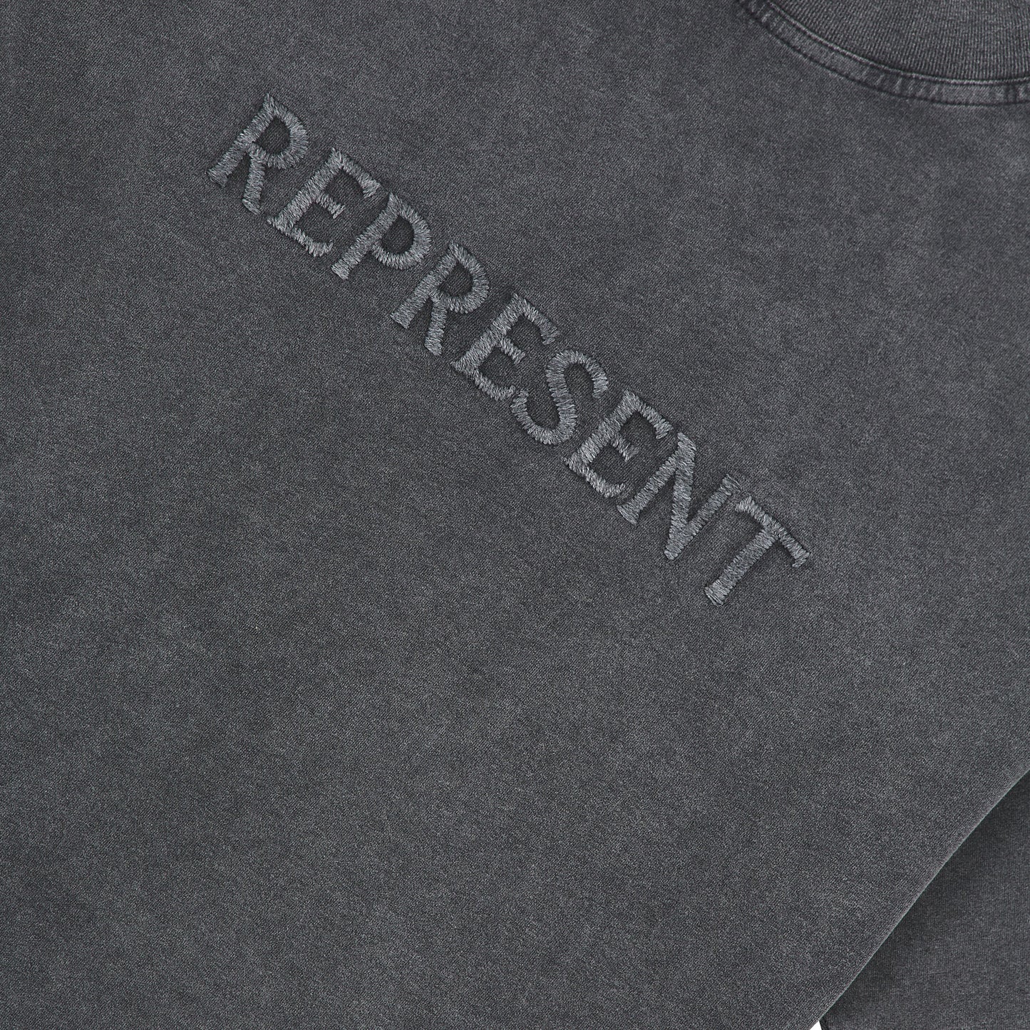 Embroidered Serif Tee | Vintage Grey