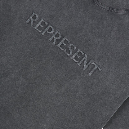Embroidered Serif Tee | Vintage Grey