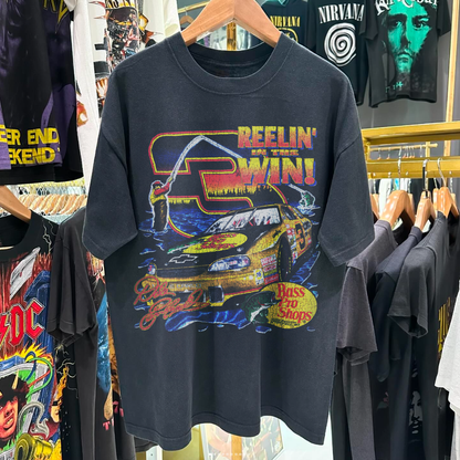 Bass Pro Shops - Reelin' In The Win - Vintage Black Washed T-Shirt