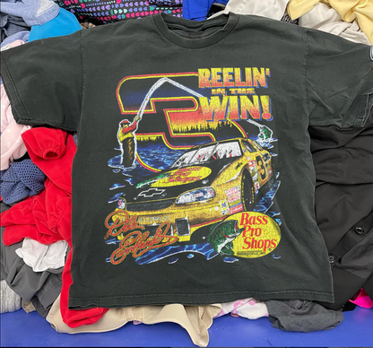Bass Pro Shops - Reelin' In The Win - Vintage Black Washed T-Shirt