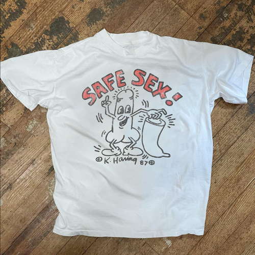 Safe Sex Keith Haring - '87 Vintage White T-Shirt