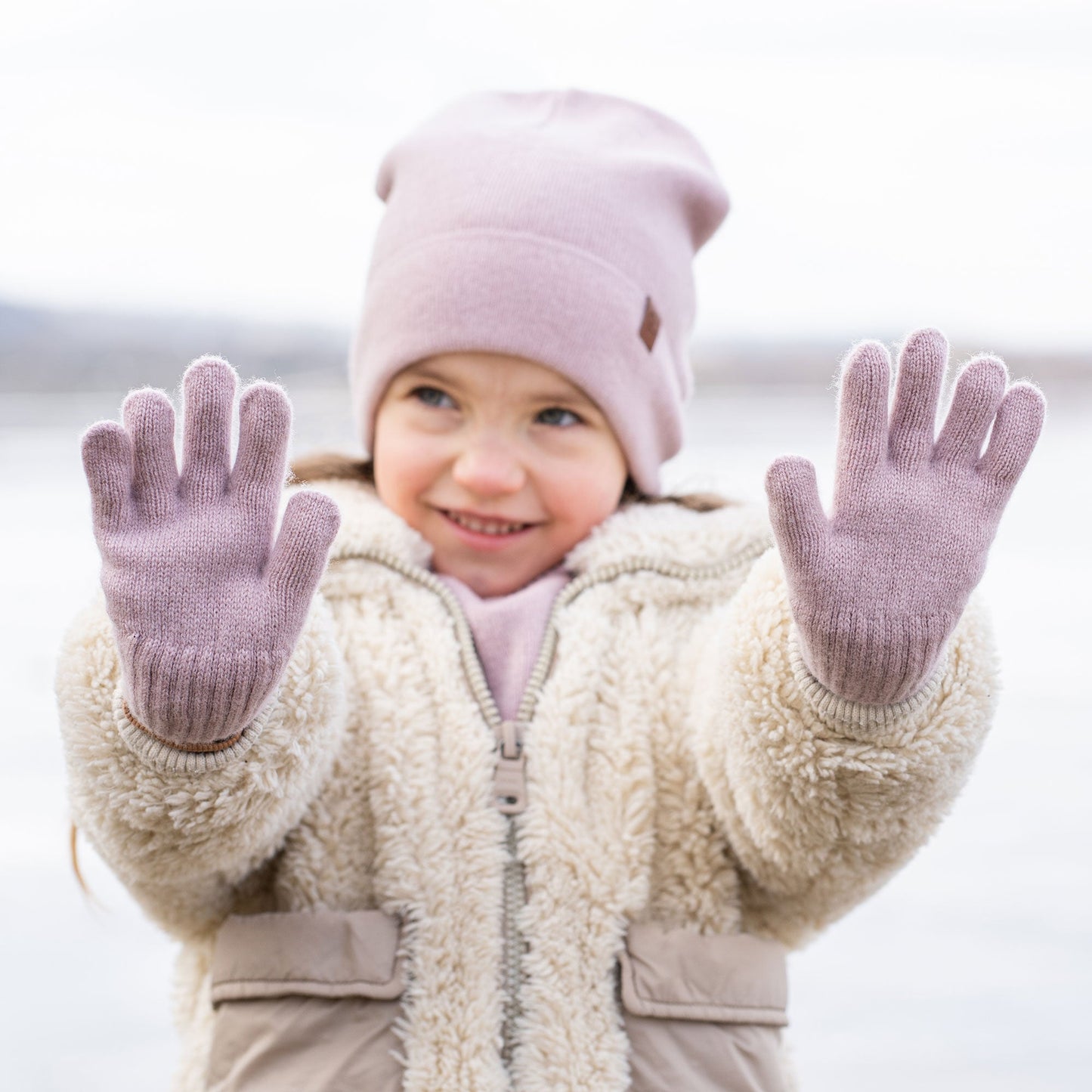 Kids' Knit Beanie & Gloves 2-Piece