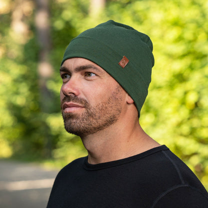 Unisex Merino Beanie Dark Green