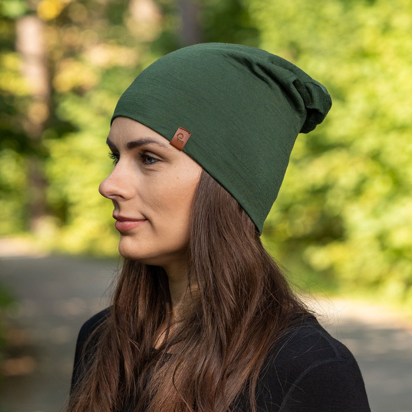 Unisex 100% Merino Beanie Dark Green