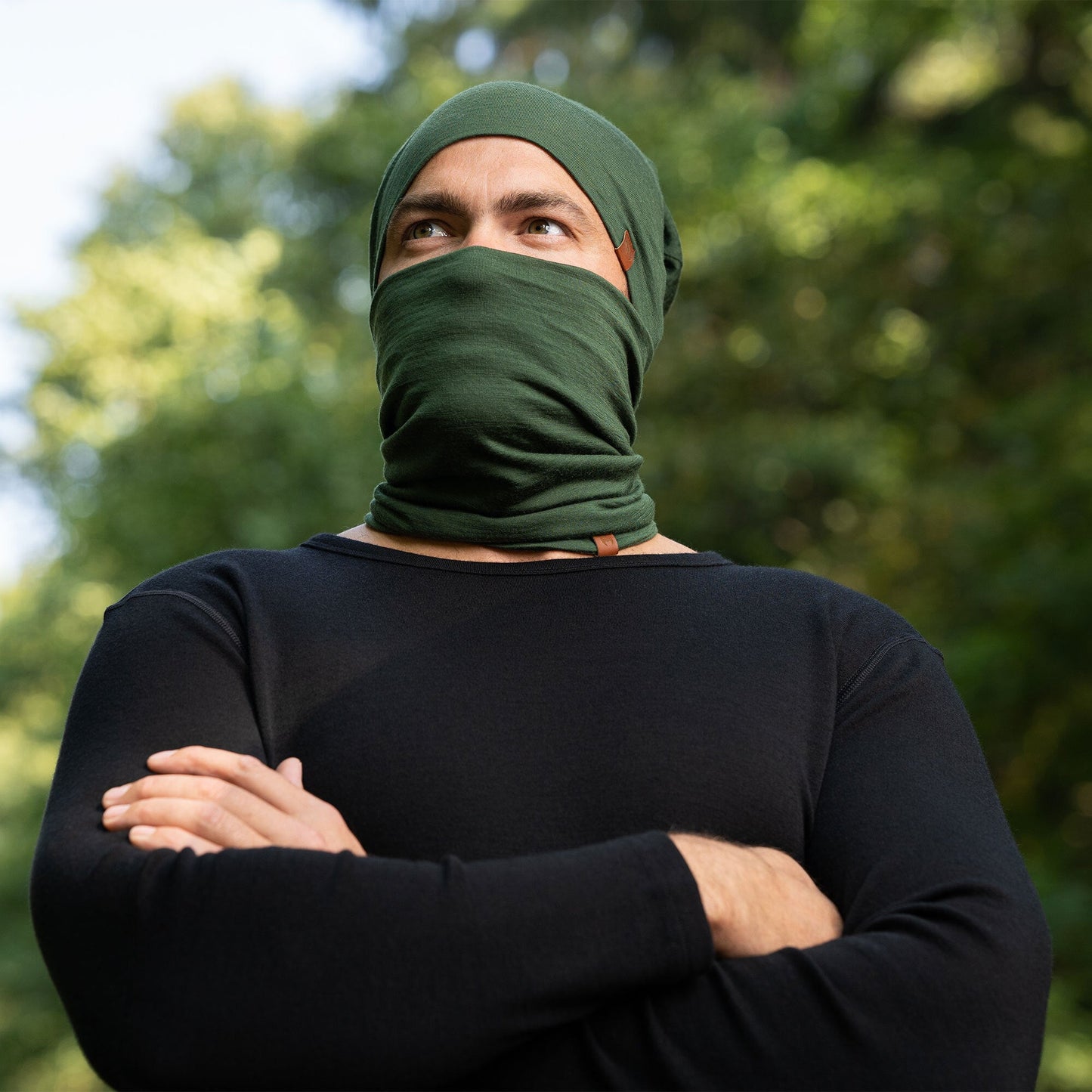 Unisex Merino Beanie & Gaiter 2-Piece Dark Green