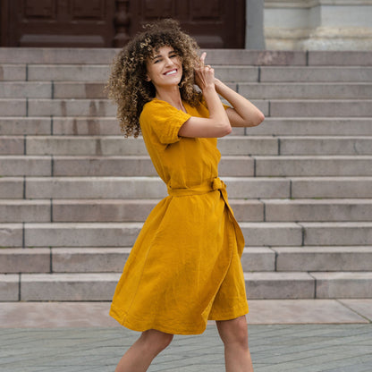 Linen Wrap Dress Eliana