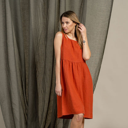 Smock Dress Eliza Cinnamon Red