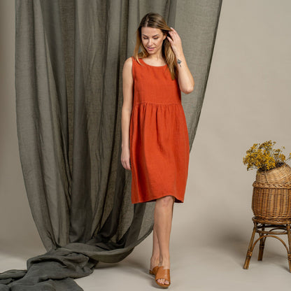 Smock Dress Eliza Cinnamon Red