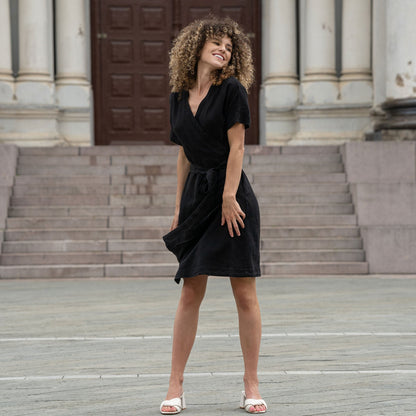 Linen Wrap Dress Eliana