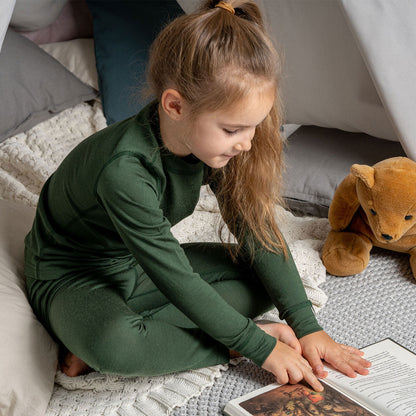 Kids' 160 Merino Pants Dark Green