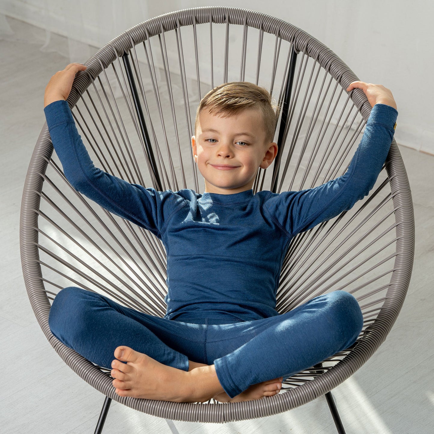 Kids' 160 Thermal Long Sleeve Crew Denim