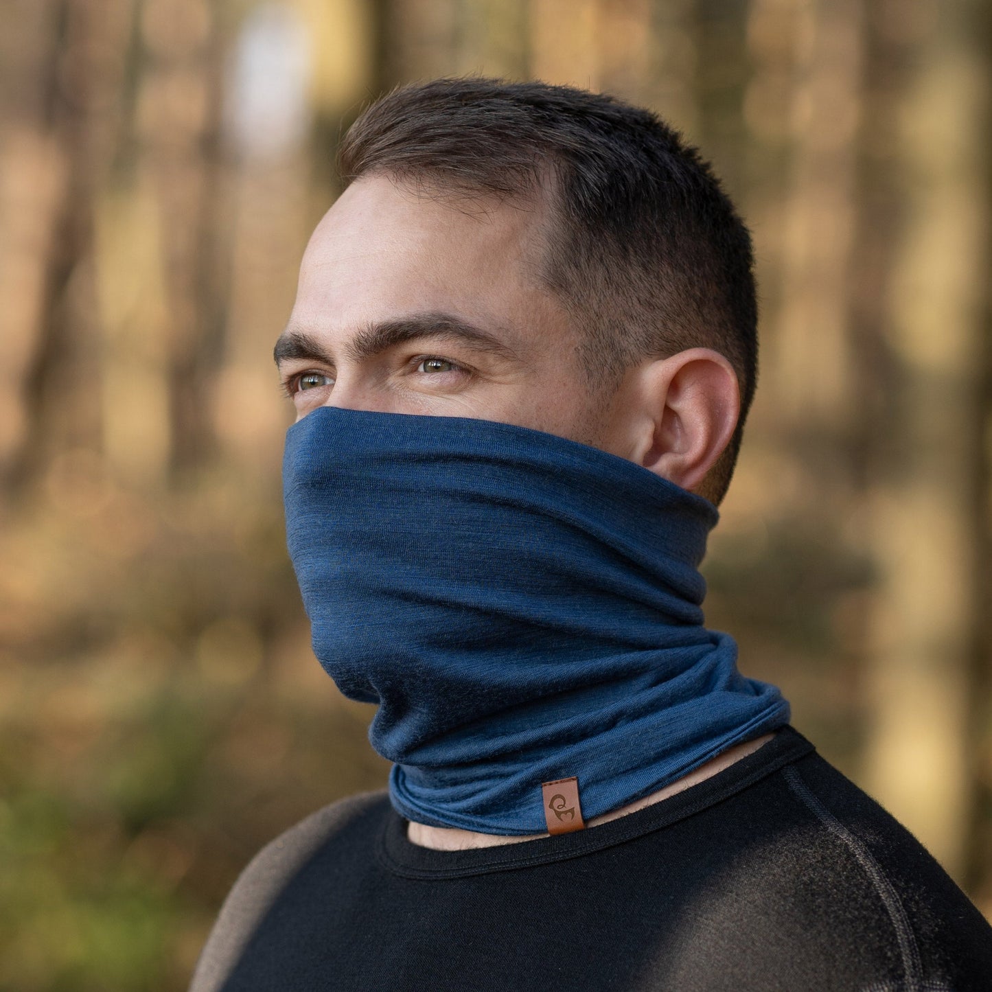 Men's Merino Sun Protective Neck Gaiter Denim