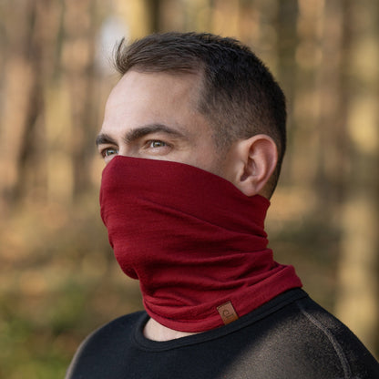 Men's Merino Active Neck Gaiter Royal Cherry / Red