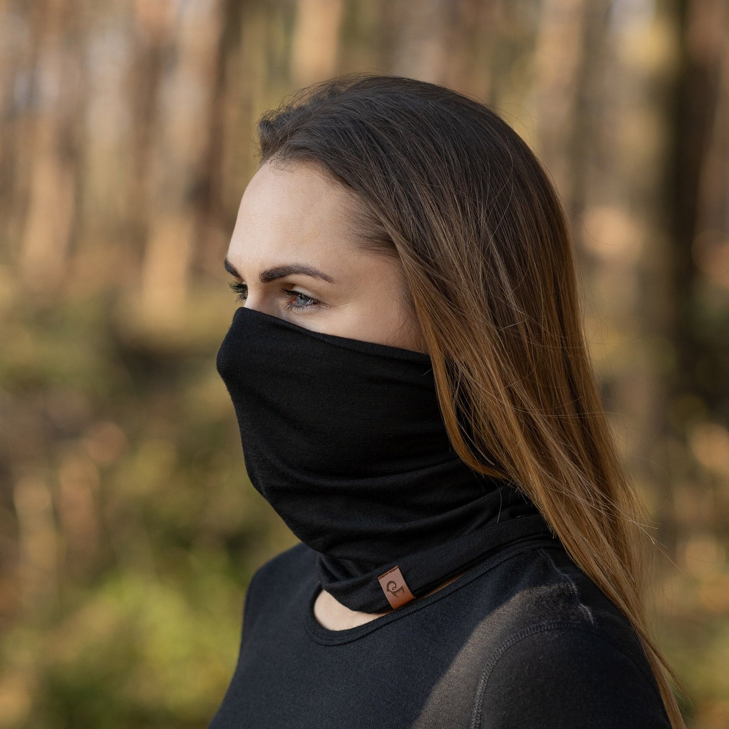 Unisex Merino Neck Cover Black