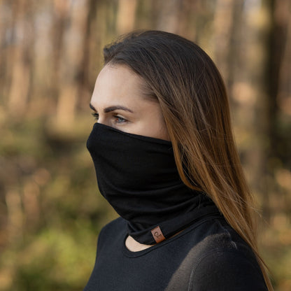 Unisex Merino Neck Cover Black