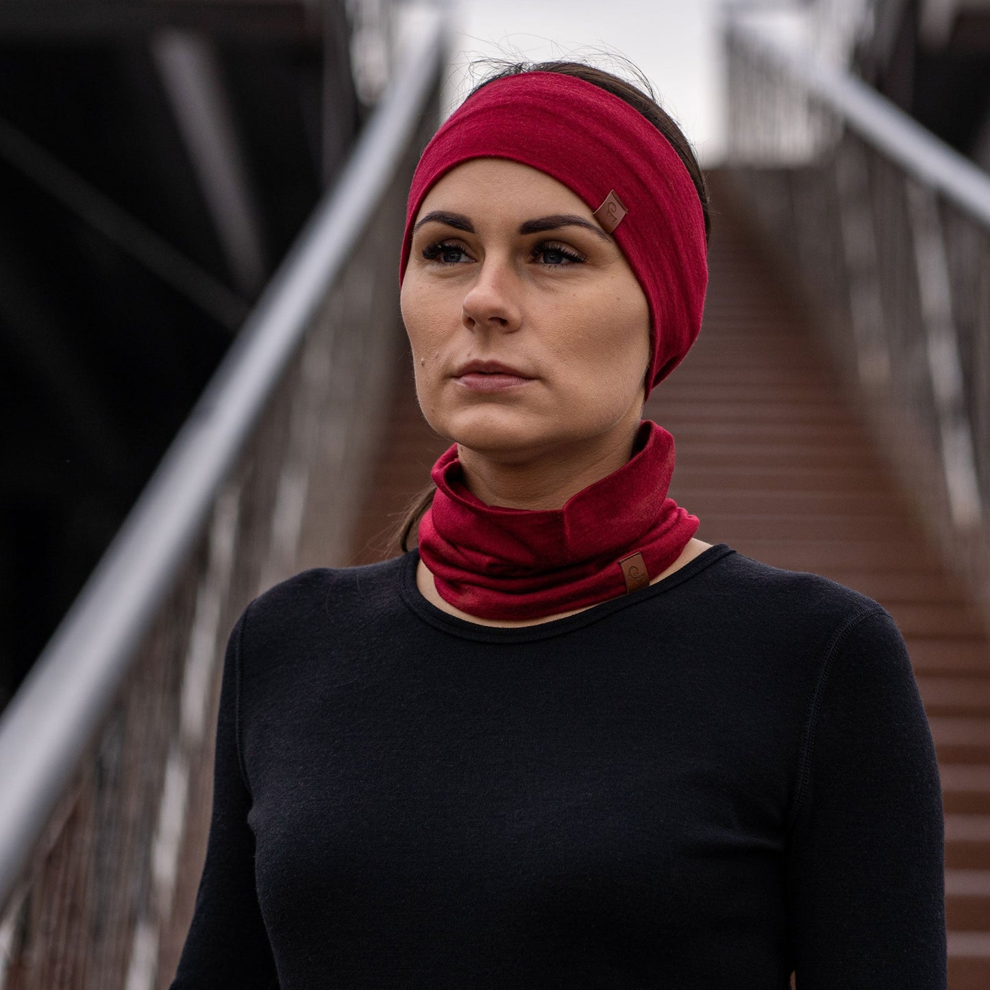Women's Headband & Gaiter 2-Piece Royal Cherry