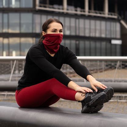Women's 160gsm Merino Active Neck Gaiter Royal Cherry / Red