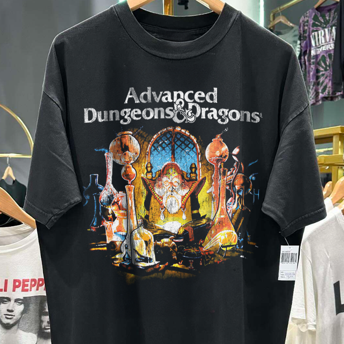 Ad & D 80's Vintage Washed Black T-Shirt