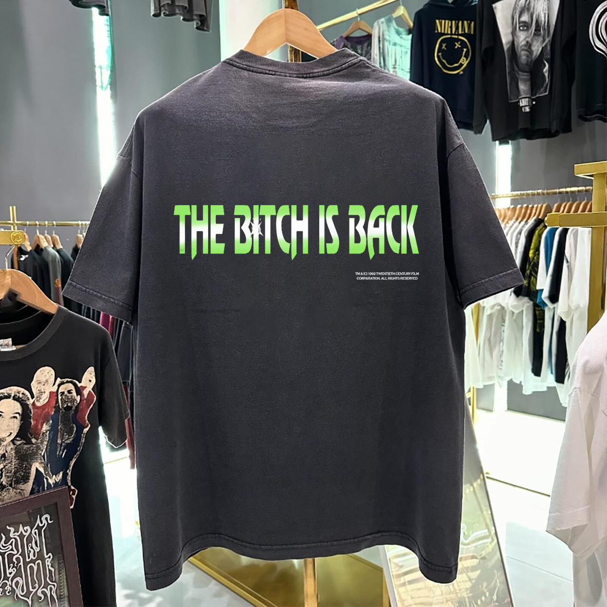 Alien 3 The Bitch Is Back 1992 Promo Vintage Washed Black T-Shirt