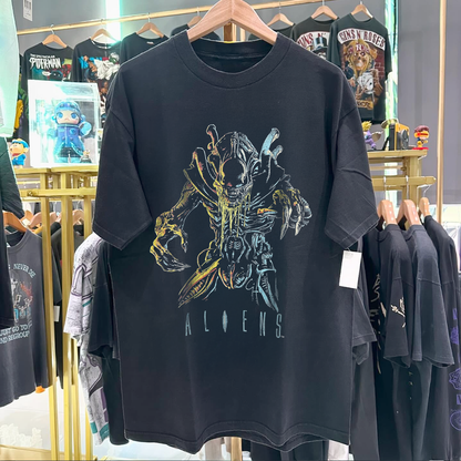 90s Aliens Promo Rare Washed Black Tshirt