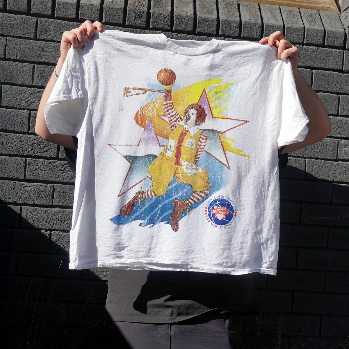 90's All Star Ronald - Rmh - Vintage Washed White T-Shirt