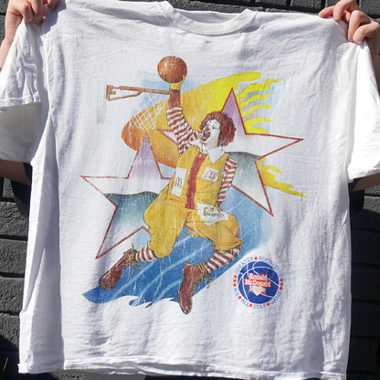 90's All Star Ronald - Rmh - Vintage Washed White T-Shirt