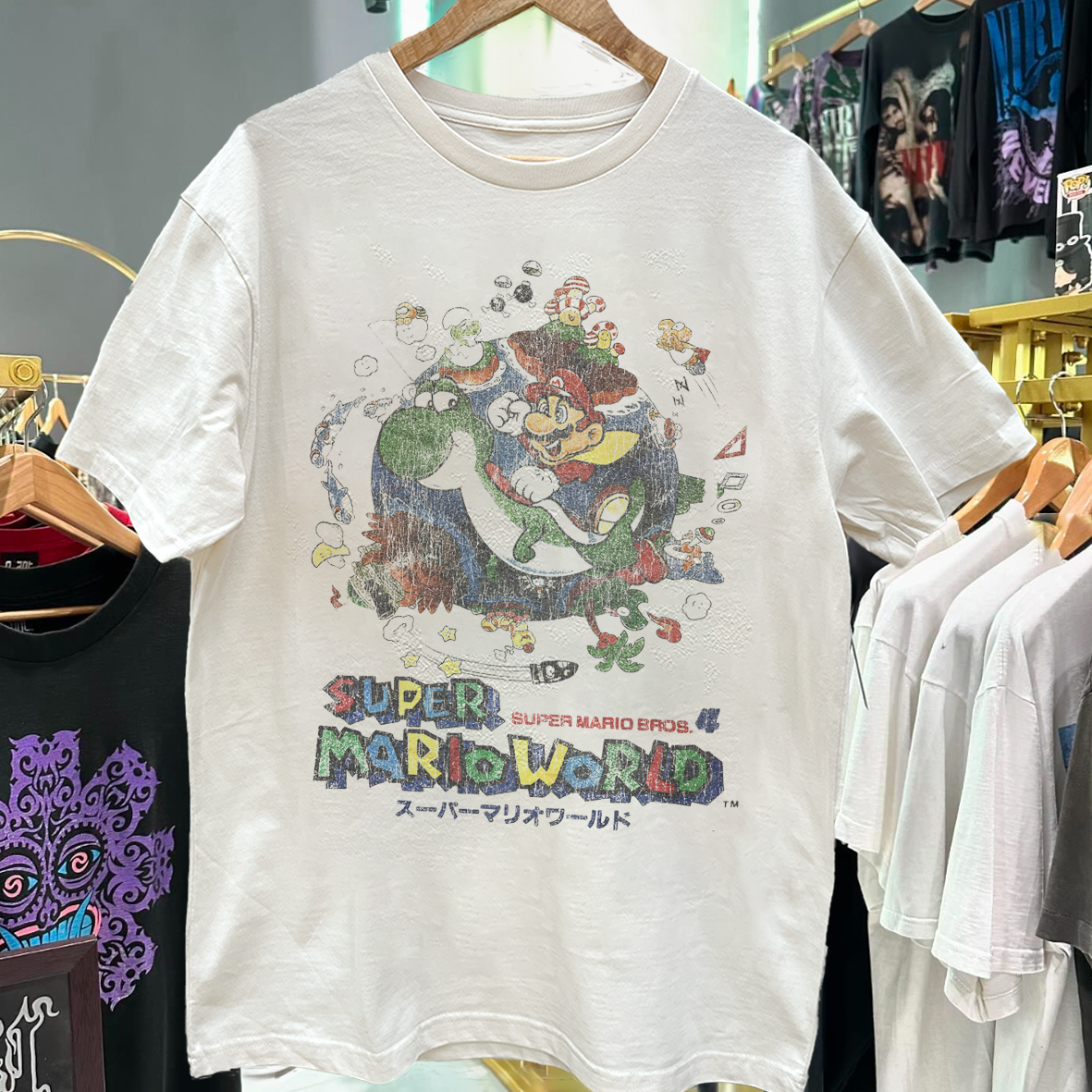 Super Mario World '98 Japan Vintage White T-Shirt