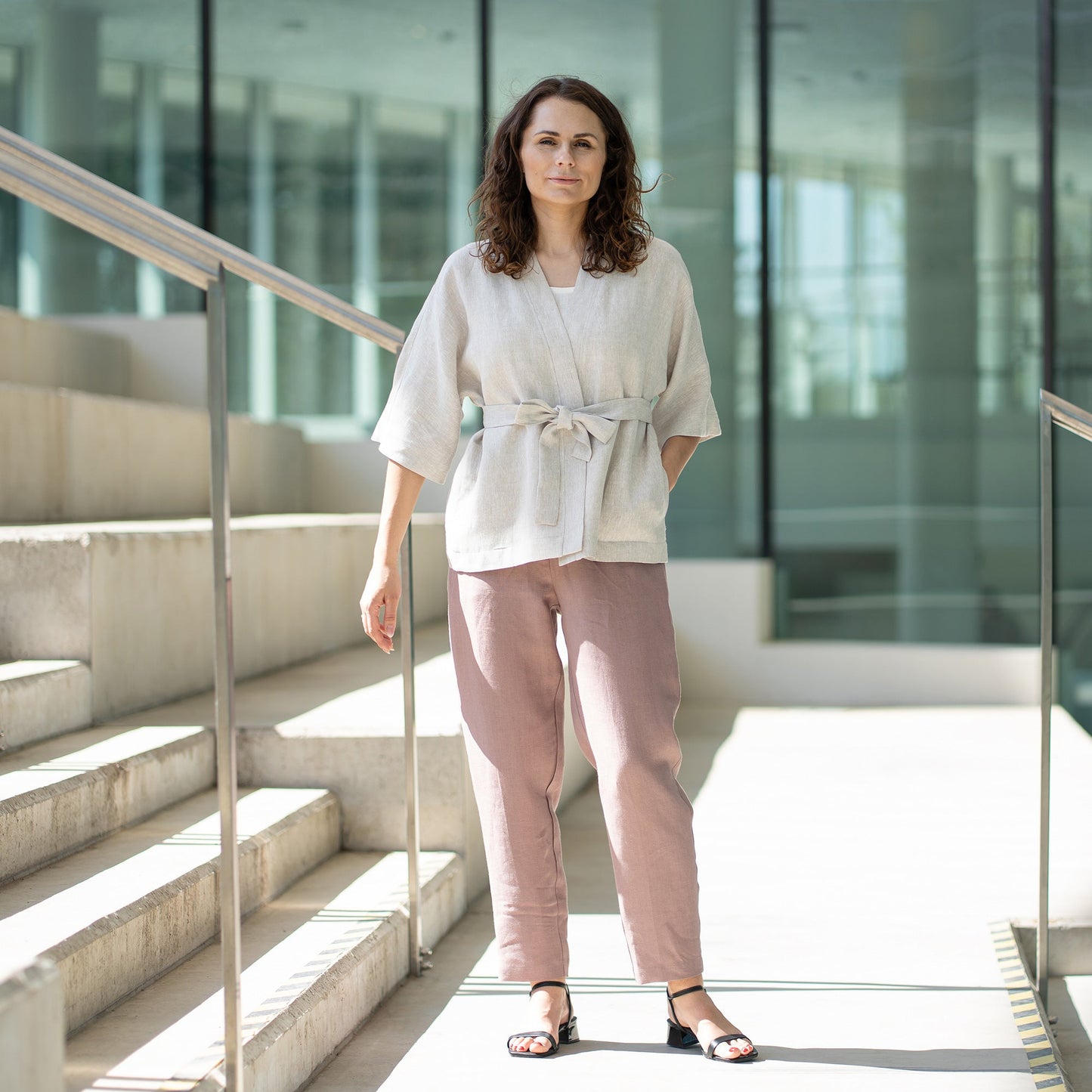 Linen Kimono Wrap Top Sakura
