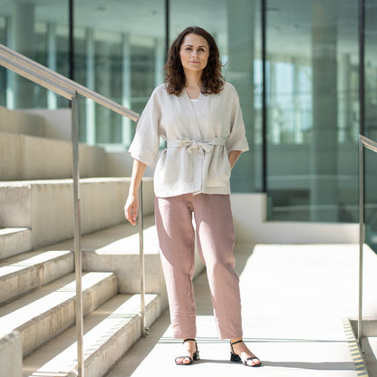 Linen Kimono Wrap Top Sakura