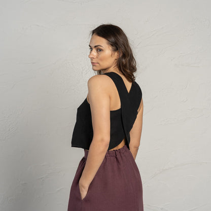 Pinafore Open Back Crop Top Serena
