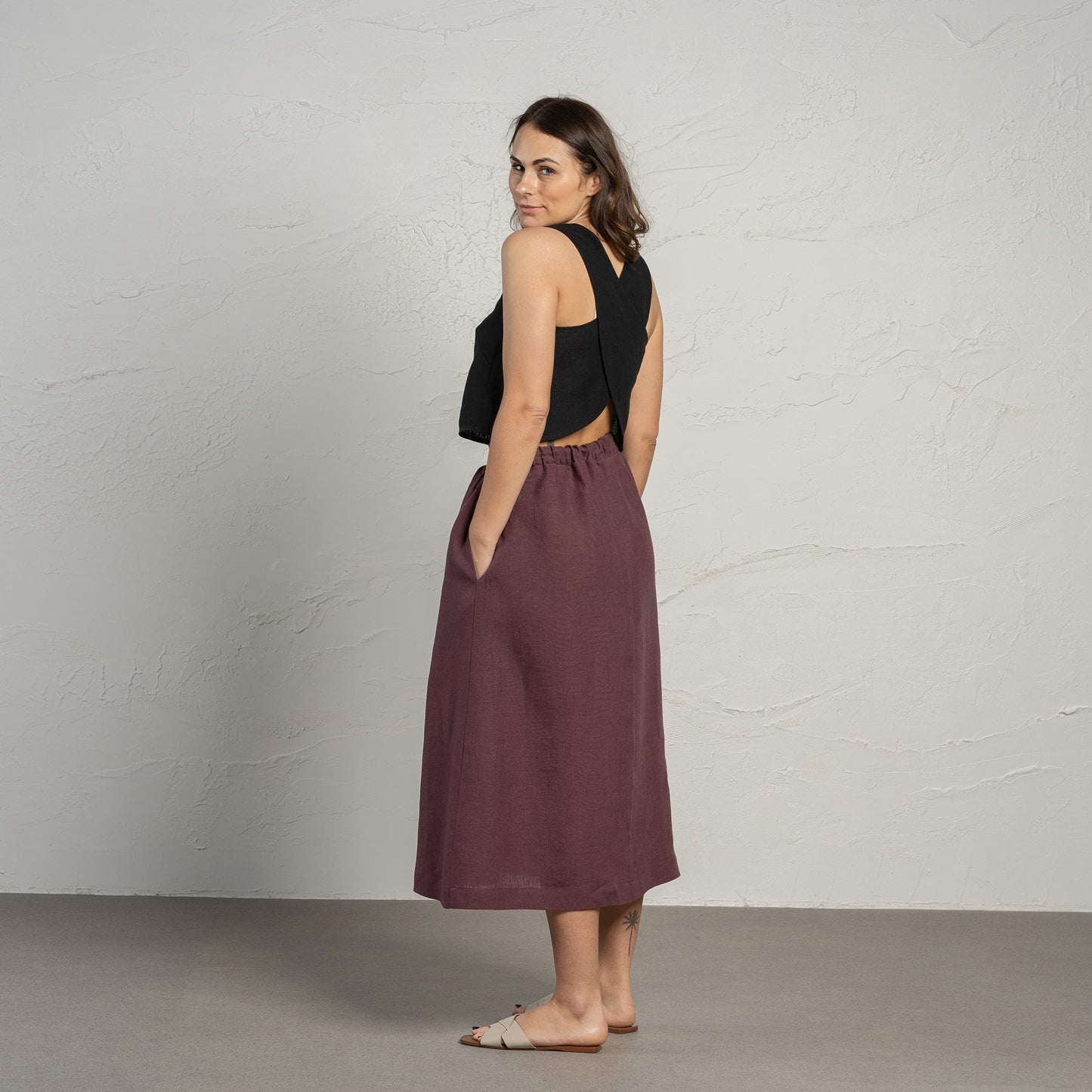 Pinafore Open Back Crop Top Serena