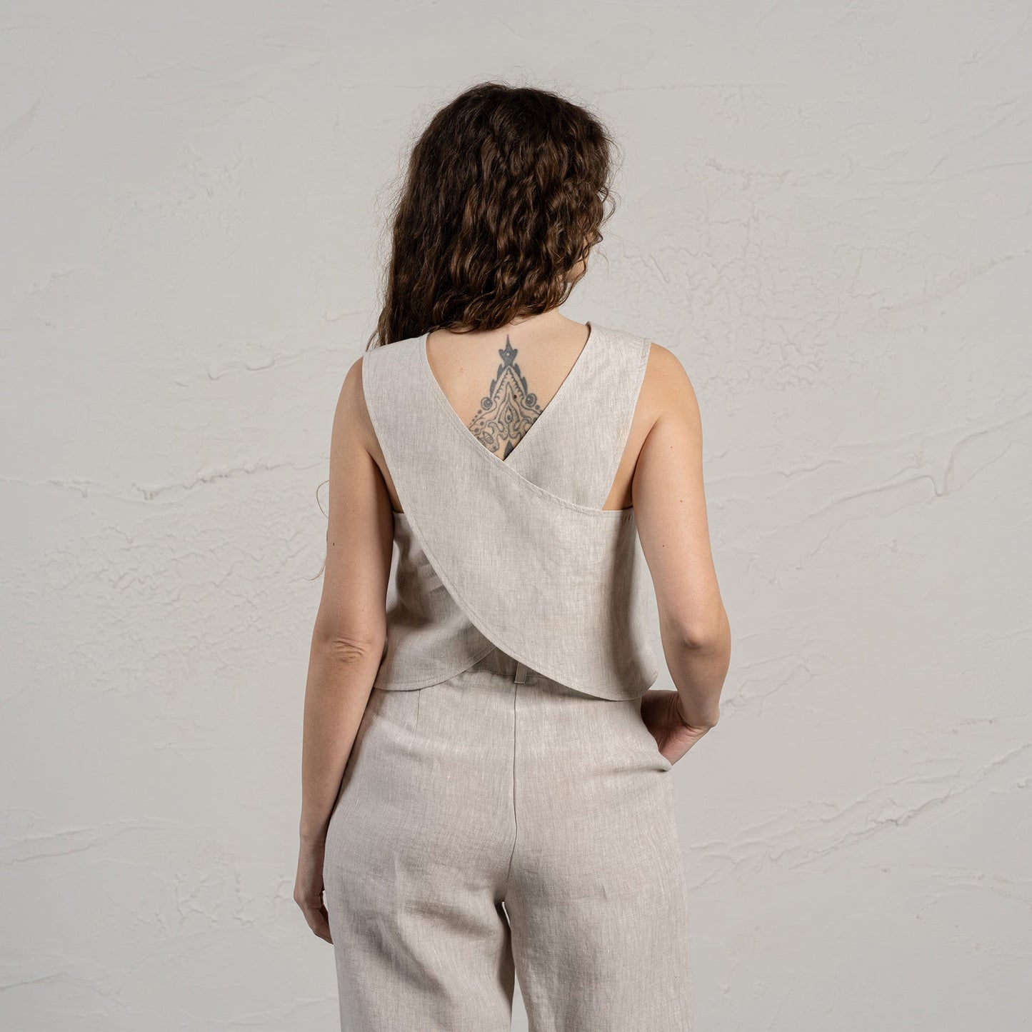 Cross Back Linen Top Serena