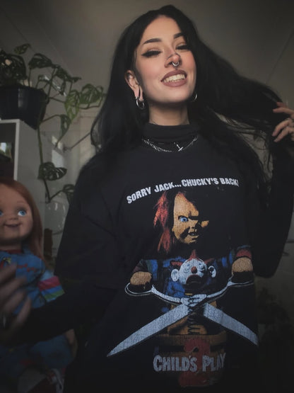 1990 Child's Play 2 Promo Rare Washed Black T-Shirt