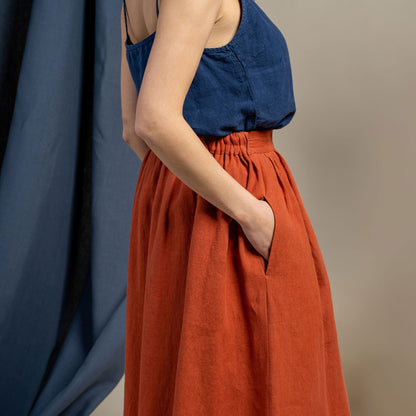 Midi Skirt Sophia Cinnamon Red