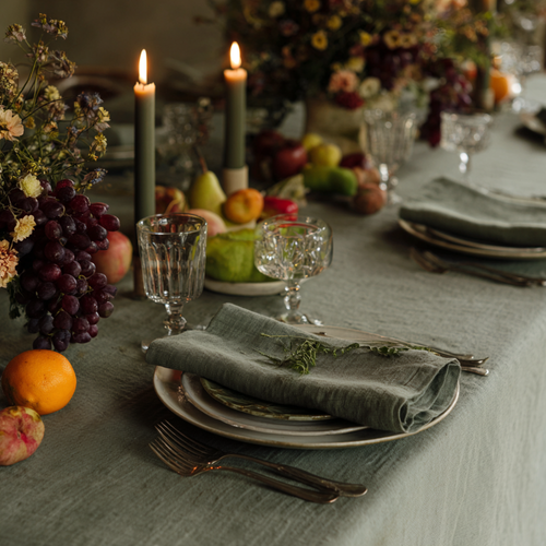 Linen Holiday Celebration Napkins