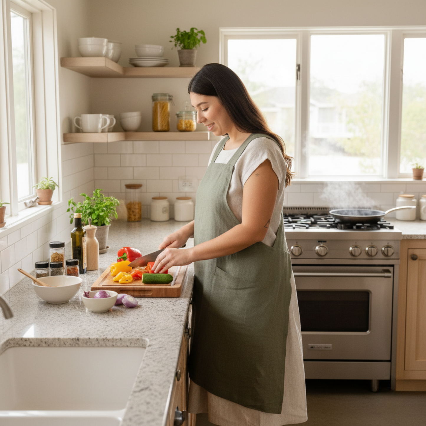Cross-Back Japanese Apron
