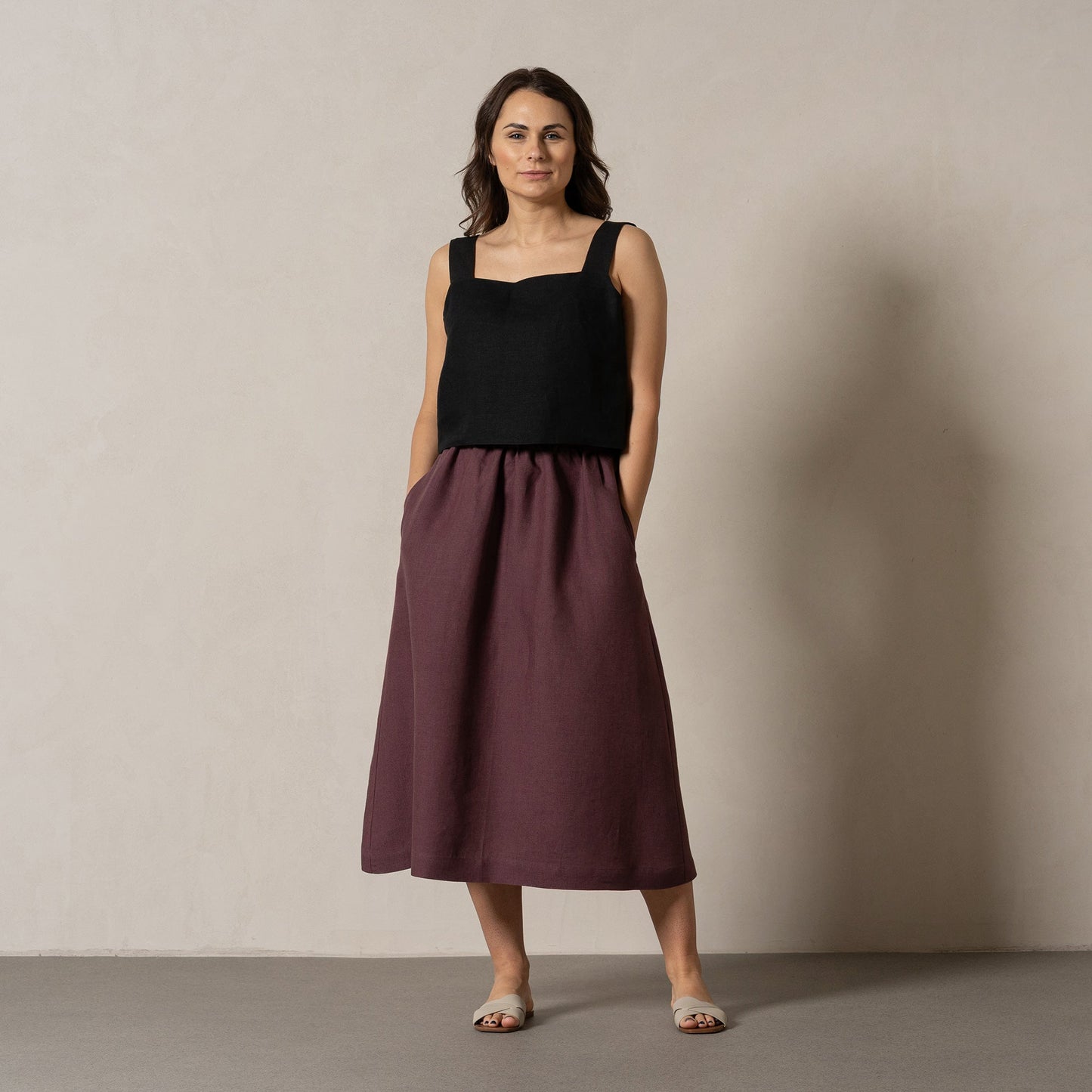 100% Linen Summer Crop Top