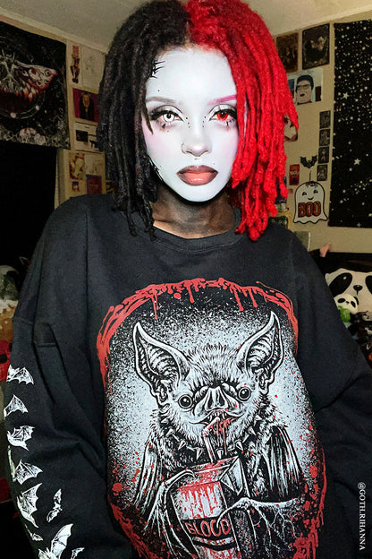 Bat Blood Snack Time Sweatshirt