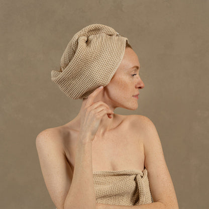 Waffle Washcloth & Hair Towel 2-Set