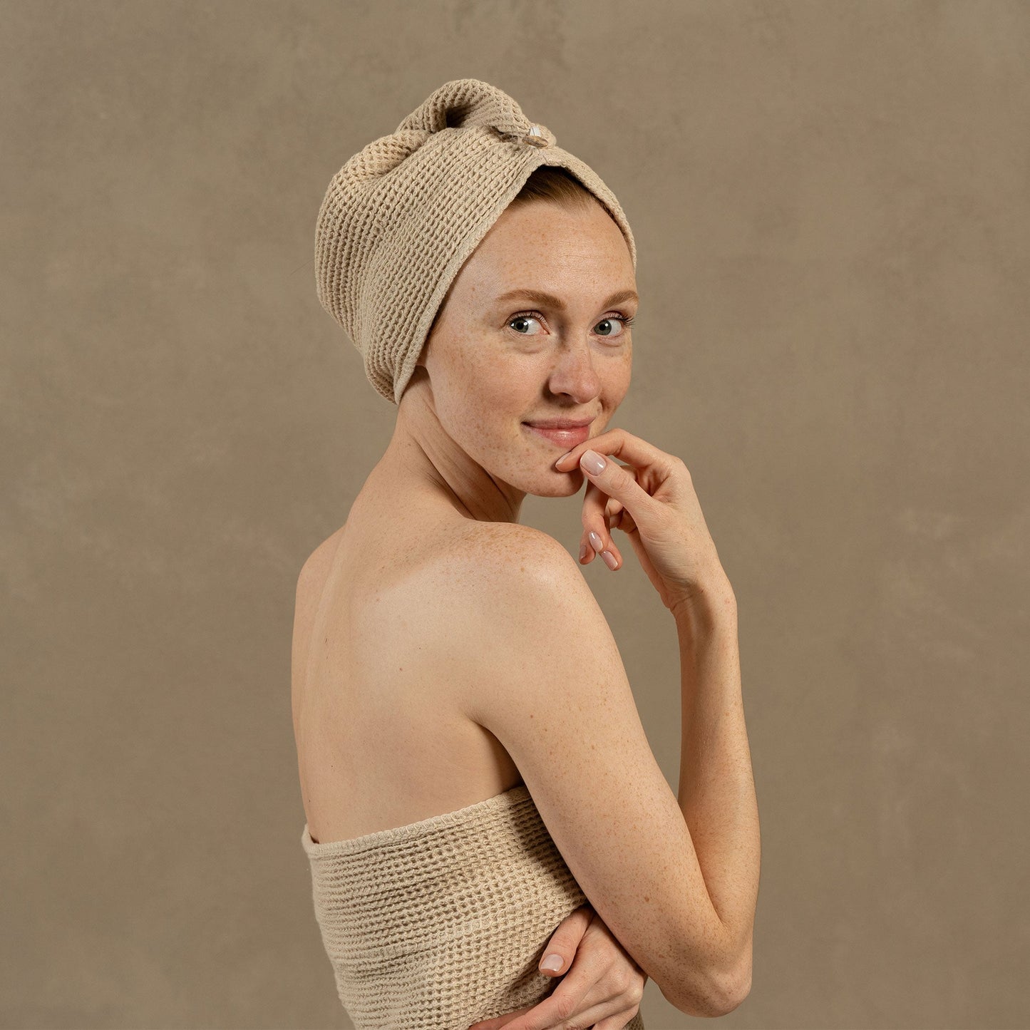 Waffle Washcloth & Hair Towel 2-Set