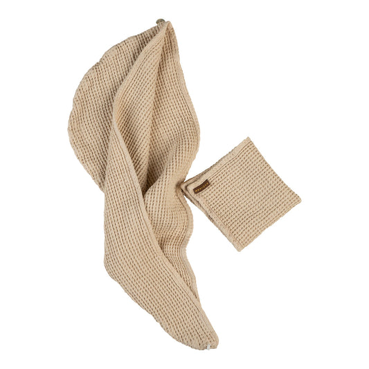 Waffle Washcloth & Hair Towel 2-Set