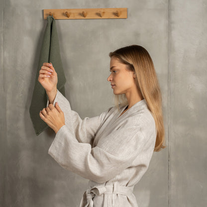 Women's Linen Short Robe