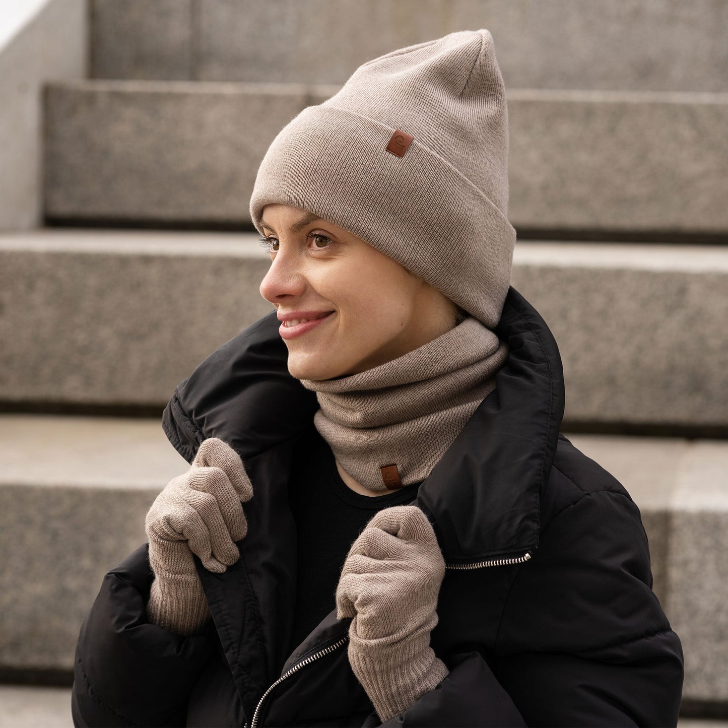 Women's Knit Beanie Hat Merino Wool